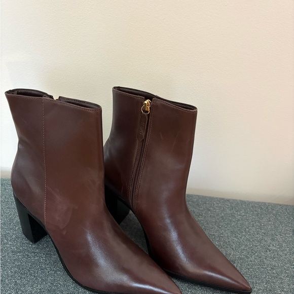 SCHUTZ Dark Brown Leather Ankle Boots - Picture 2 of 6